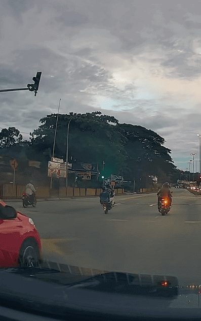 Motorcyclist showing off