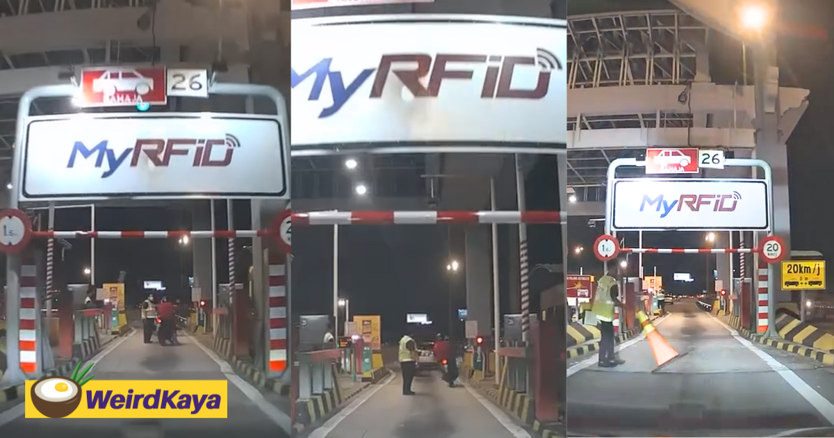 Motorcyclists Tailgate A Car In RFID Lane In Penang, Causing Malfunction And Closure