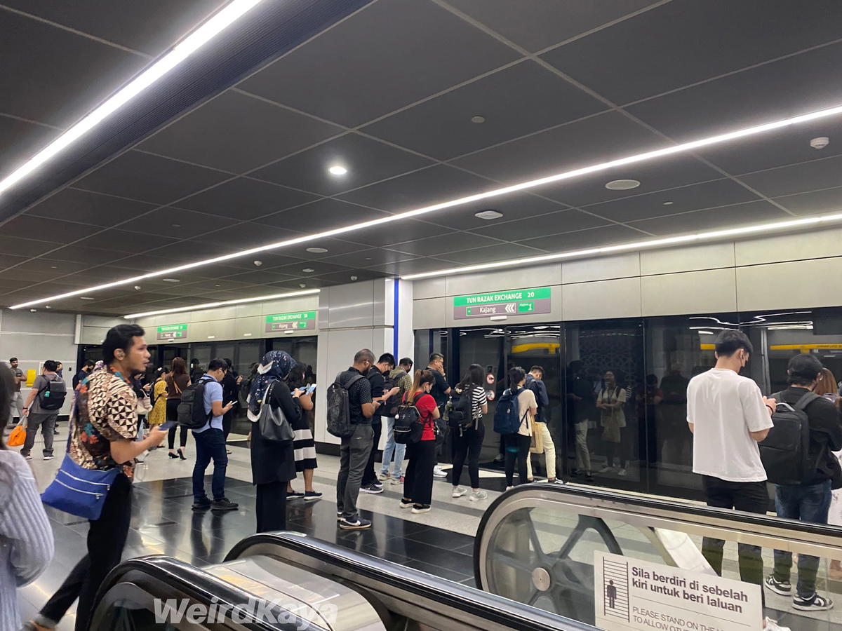 Mrt trx station people lining up