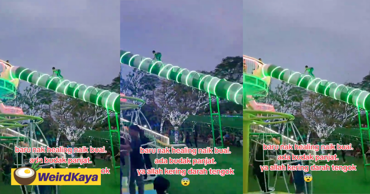 M'sian Boy Seen Scaling Slide At Theme Park Dangerously