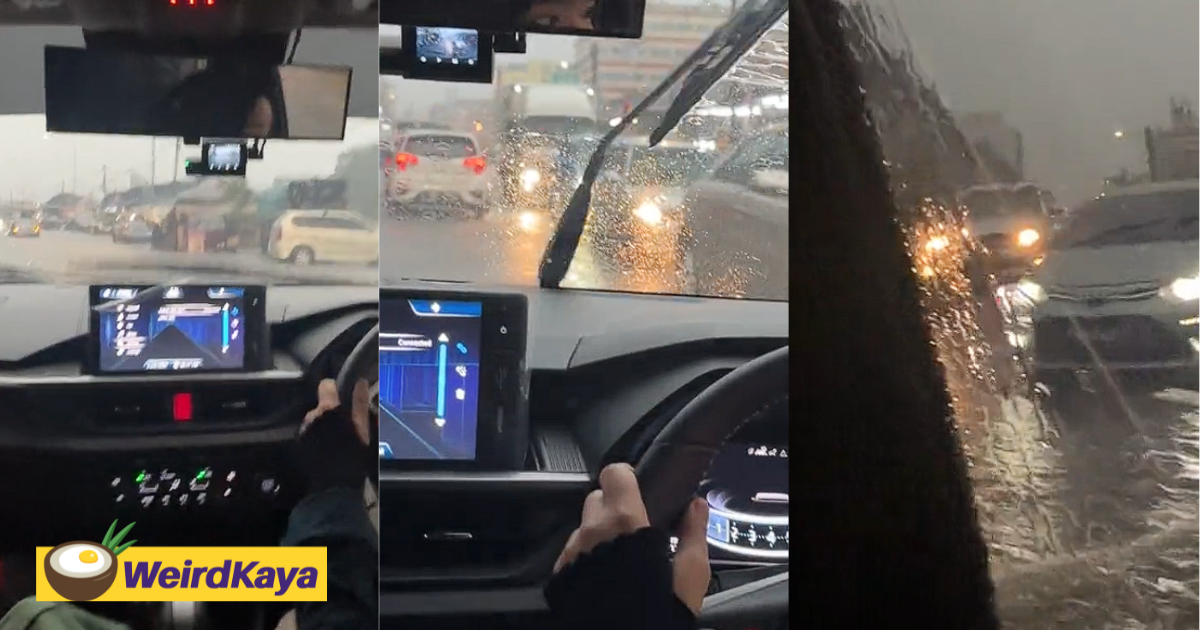 M’sian breaks down in tears after having to drive her brand new car through flooded area | weirdkaya