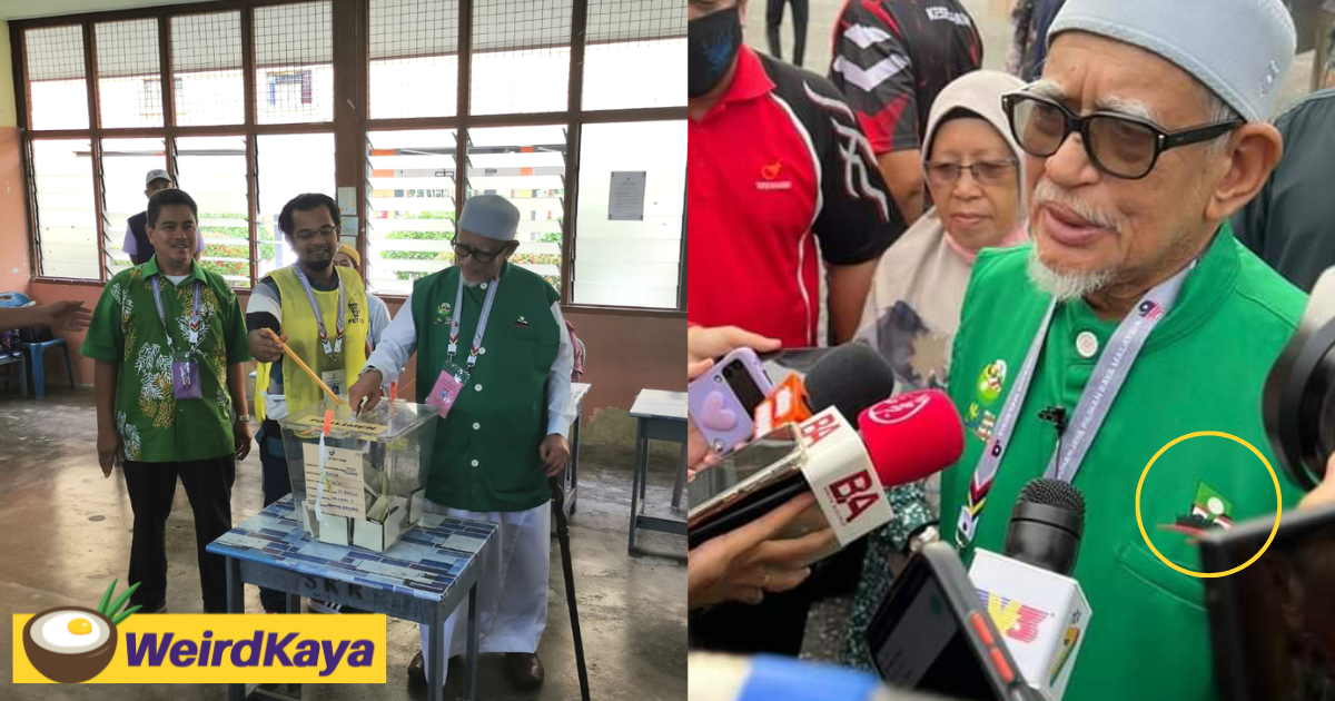 M'sians call out spr for allowing pas president to wear shirt with party logo at polling station | weirdkaya