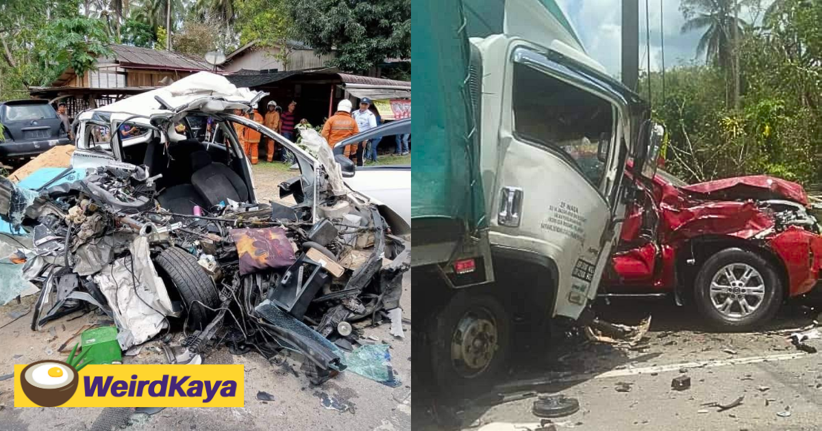 M’sian couple killed, 13yo child severely injured in 5-vehicle accident at kampung selamat | weirdkaya