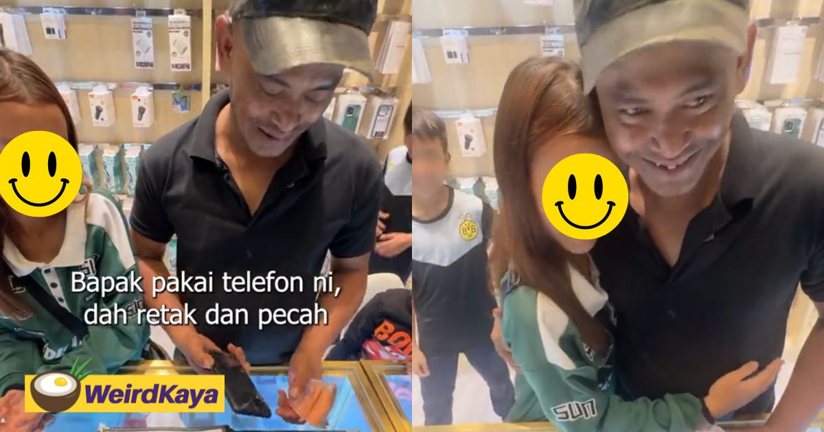 M’sian dad brightens daughter's day by buying a second-hand iphone with his hard-earned money | weirdkaya