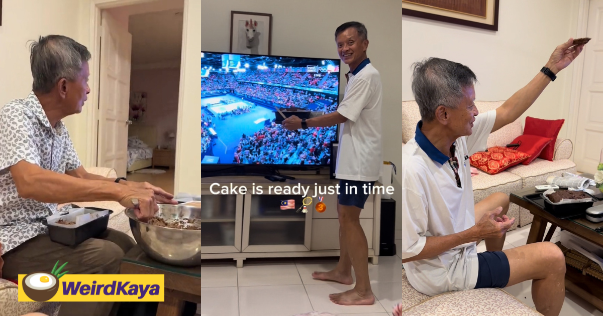 M'sian dad celebrates lee zii jia's olympic win with cake fresh out of the oven | weirdkaya