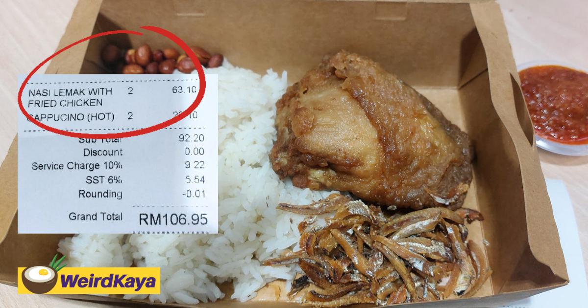M'sian unhappy with overpriced rm63 nasi lemak for two at klia due to subpar quality and look | weirdkaya