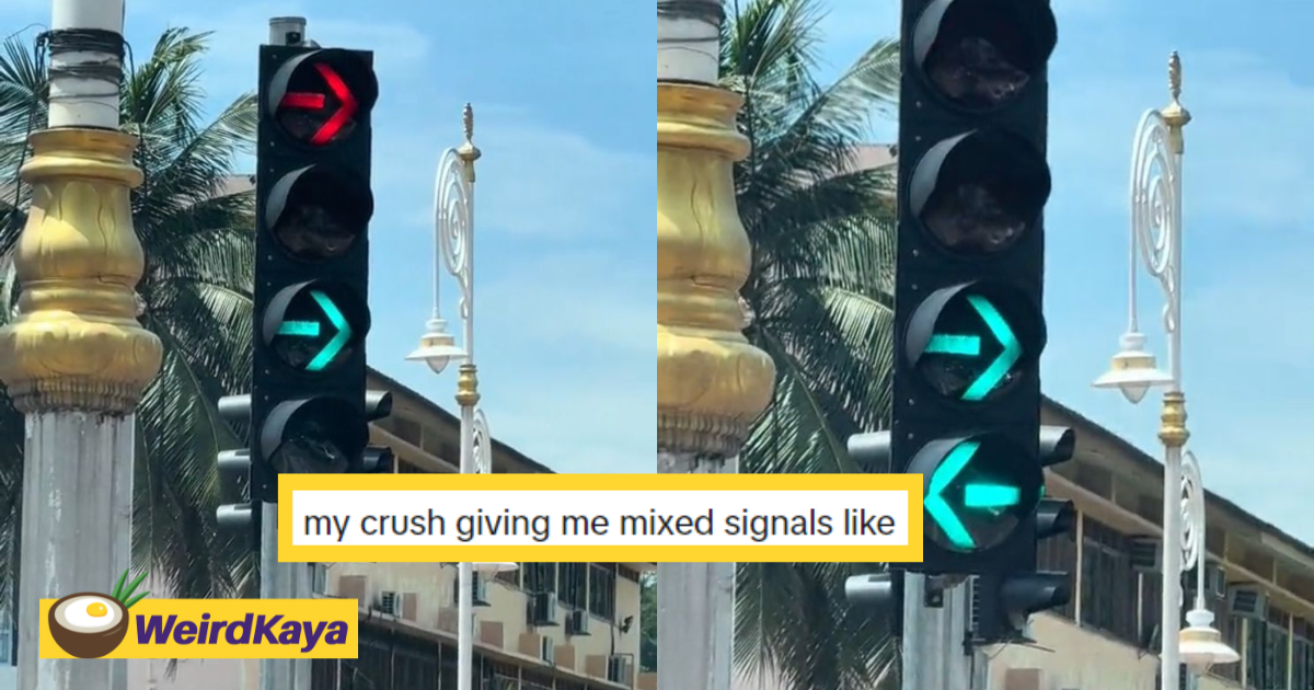 M’sian driver stunned by malfunctioning traffic lights showing green & red signals in brickfields | weirdkaya