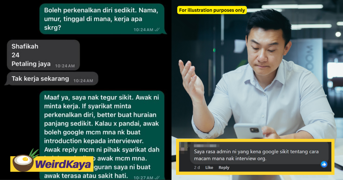 M'sian employer mocks interviewee for her lack of manners, gets bashed by netizens instead | weirdkaya