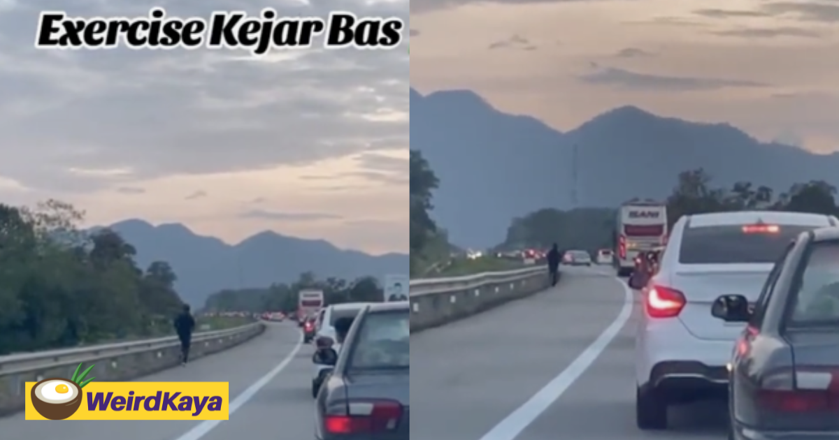 M'sian gets left behind by bus, manages to catch up to it thanks to traffic jam on karak highway | weirdkaya