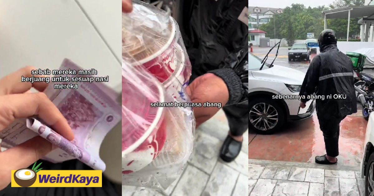M'sian gives rm300 tip to oku rider who delivers orders even during rainy days | weirdkaya