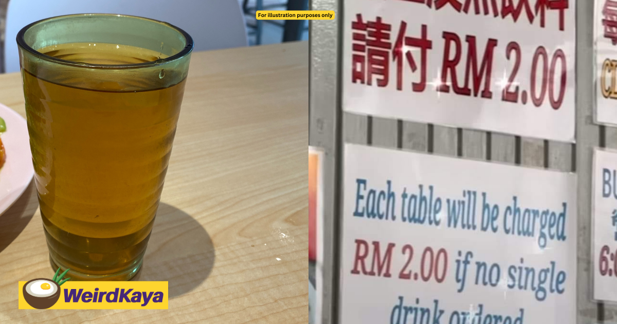 M'sian hawker places sign telling customers to pay rm2 charge if they don't order drinks | weirdkaya