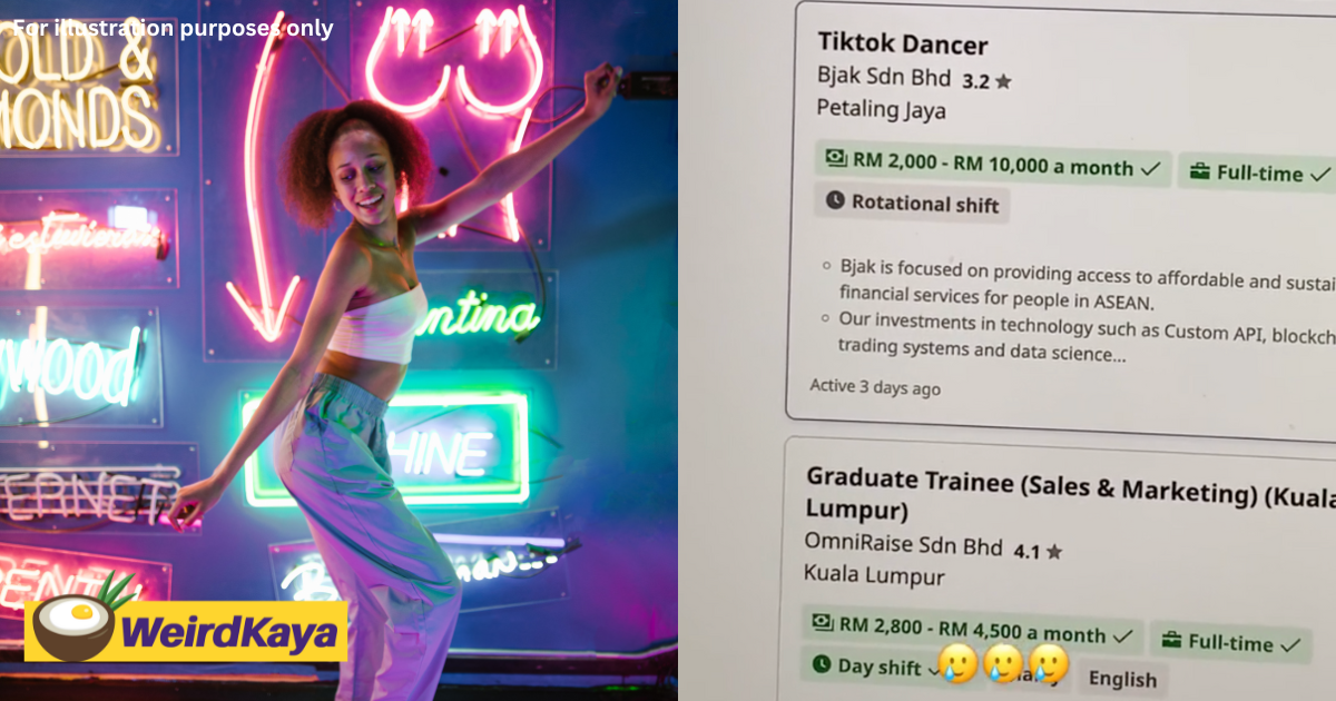M'sian insurance company offers rm10k salary for full time 'tiktok dancers', leaves netizens amazed  | weirdkaya