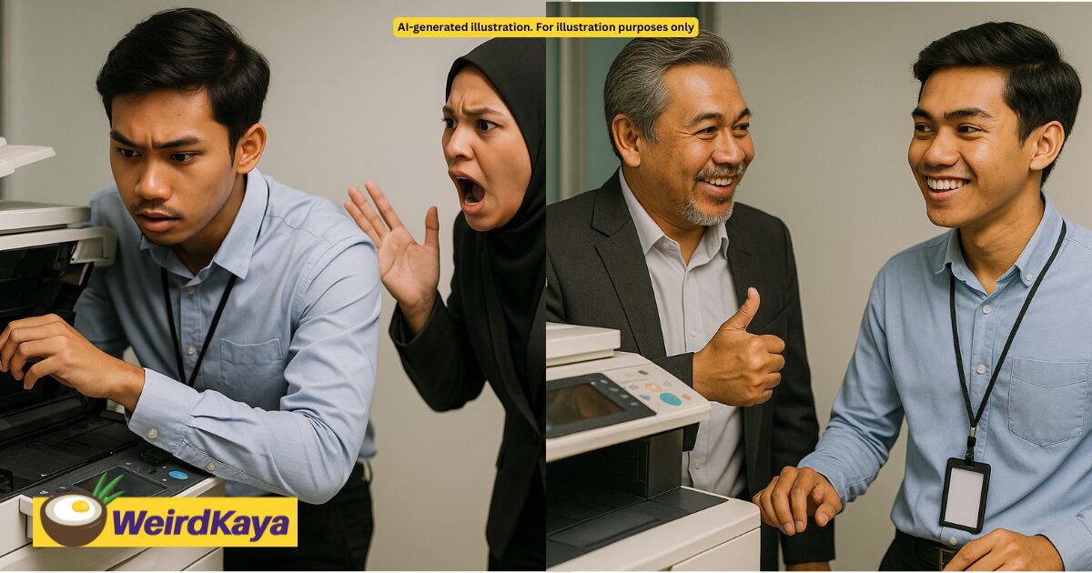 M’sian Intern Scolded For Trying To Fix Broken Office Printer, But Boss Steps In & Praises His Initiative | WeirdKaya