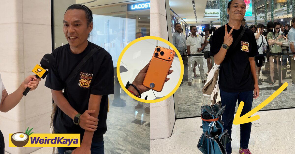 M'sian Man Brings Healing Chair To Queue Up For iPhone 17 At 12.45am, Still Ends Up Being 150th In Line