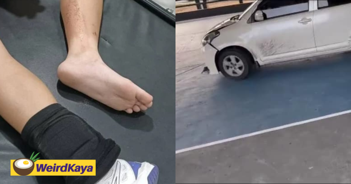 M'sian man crashes car into school basketball court & injures 13yo student, gets arrested by police | weirdkaya