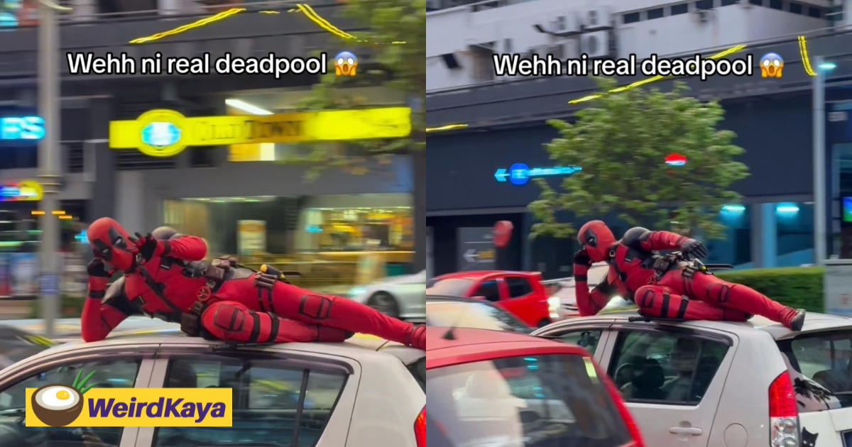 M'sian man dressed as deadpool poses on top of myvi while cruising down kl road | weirdkaya