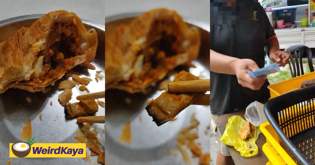 M'sian man finds cigarette butt inside curry puff, gets refunded only rm3 | weirdkaya