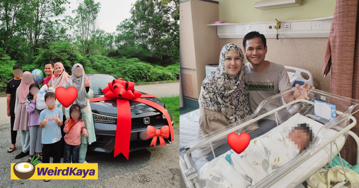 M’sian Man Gifts Honda City To Wife After Welcoming Their 7th Child 