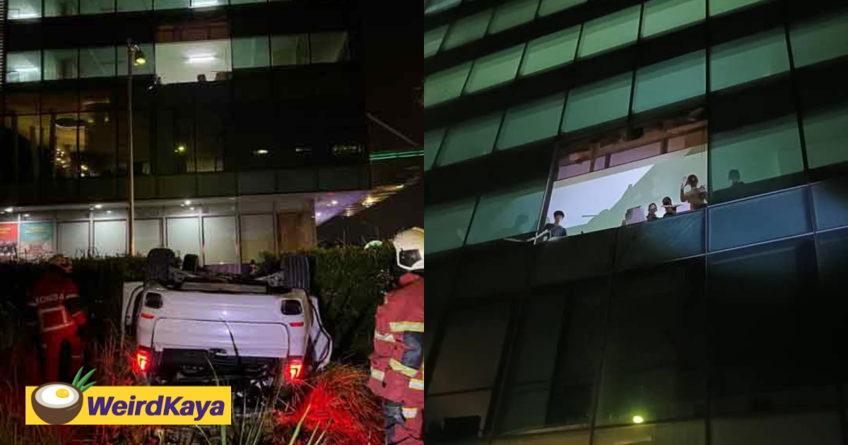 M'sian man injured after his bmw plummets from 2nd floor of parking lot in shah alam | weirdkaya