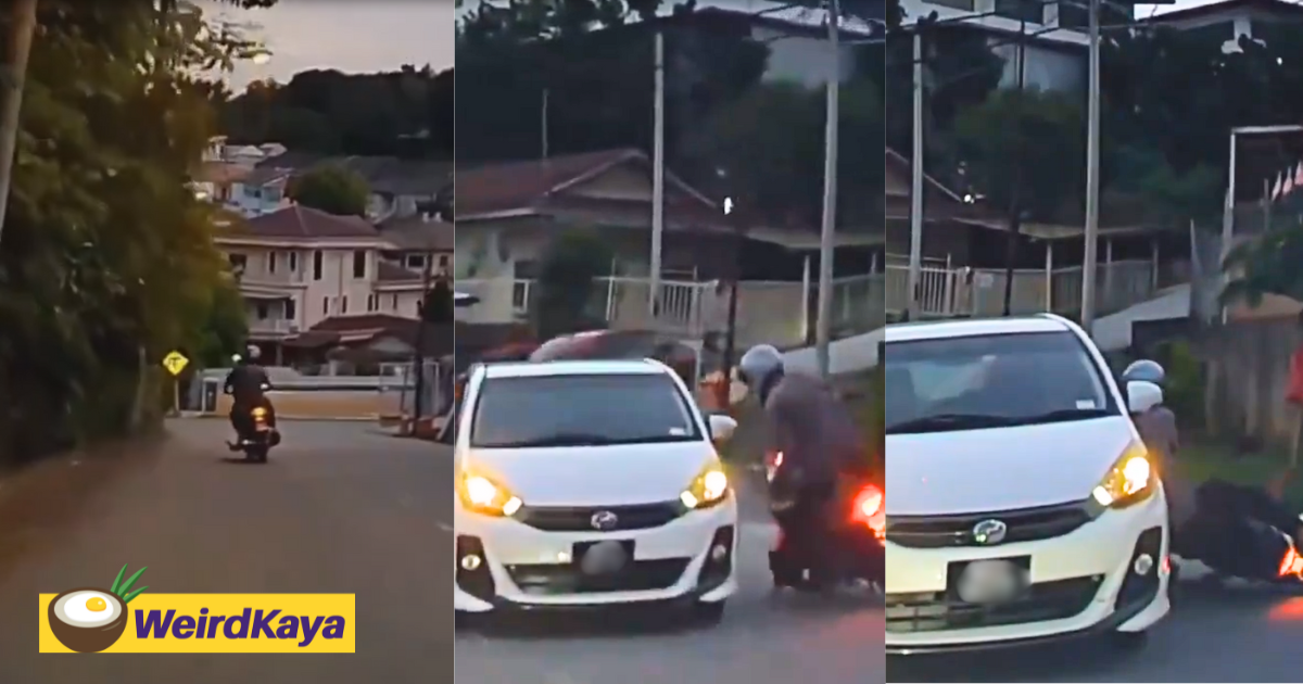 M’sian man pretends to be hit by car even though it barely touched him | weirdkaya