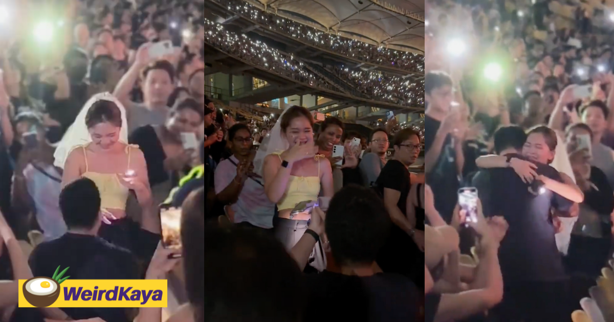 M'sian man proposes to gf of 3 years at ed sheeran's concert in bukit jalil & it's just so perfect | weirdkaya