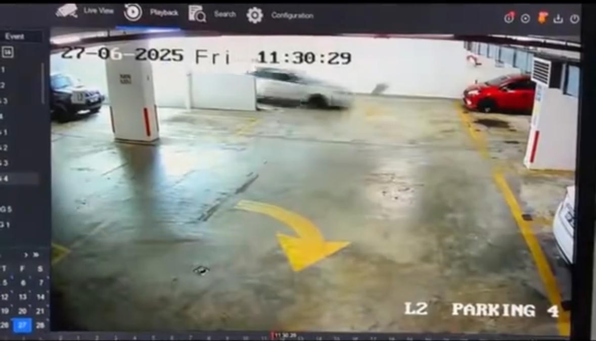 M’sian Man Pushes Car Downhill To Start It, Ends Up Damaging Parked Myvi With No Way To Pay