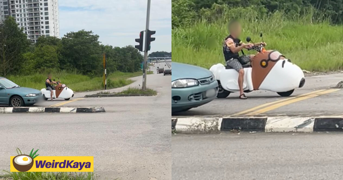 M'sian man spotted cruising snoopy-shaped bike in johor, leaves netizens amused | weirdkaya