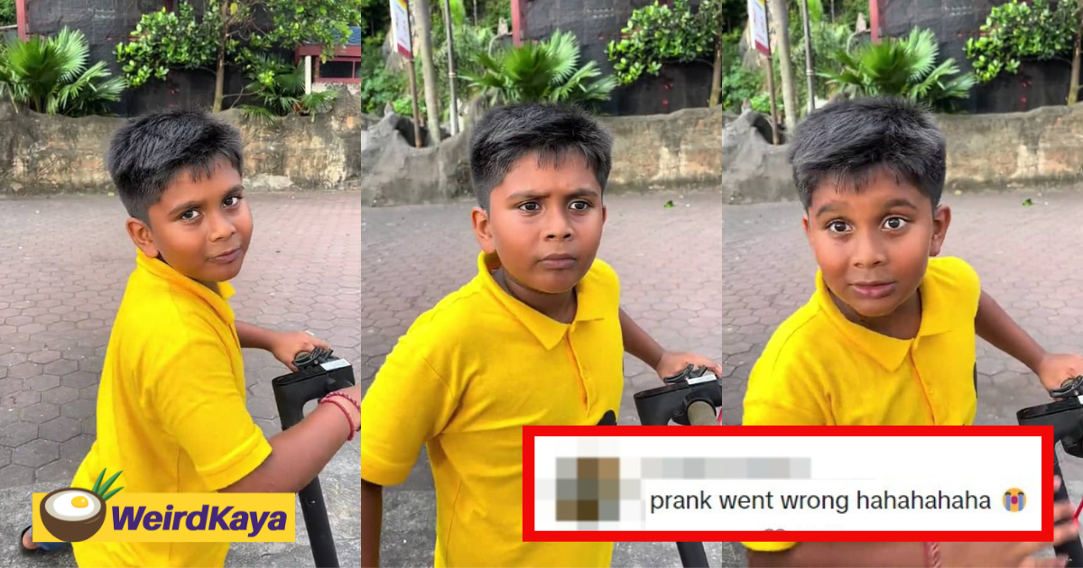 M'sian man's 'kepala budak' prank with quick-witted kid amuses netizens in viral video | weirdkaya