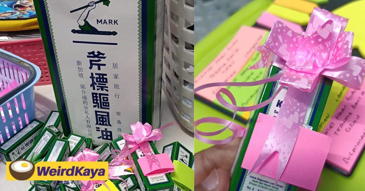 M'sian mother prepares 40 bottles of traditional pain relief oil as teachers' day present | weirdkaya