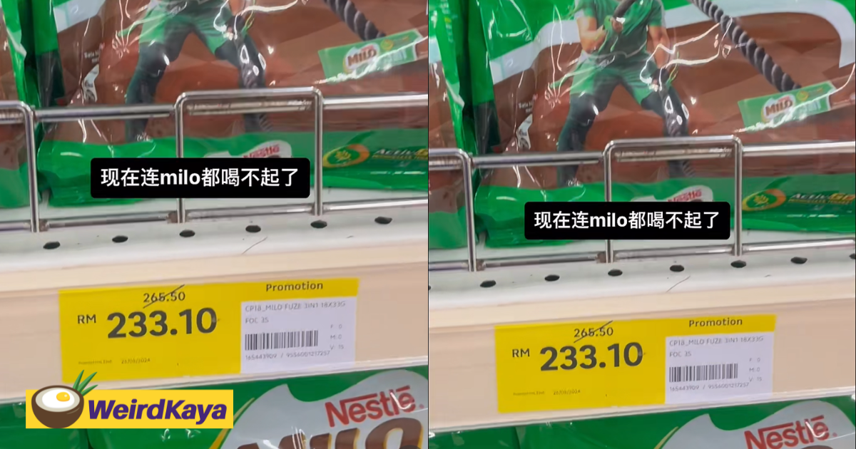 M'sian netizens amused to see milo wrongly tagged with rm233 pricing | weirdkaya