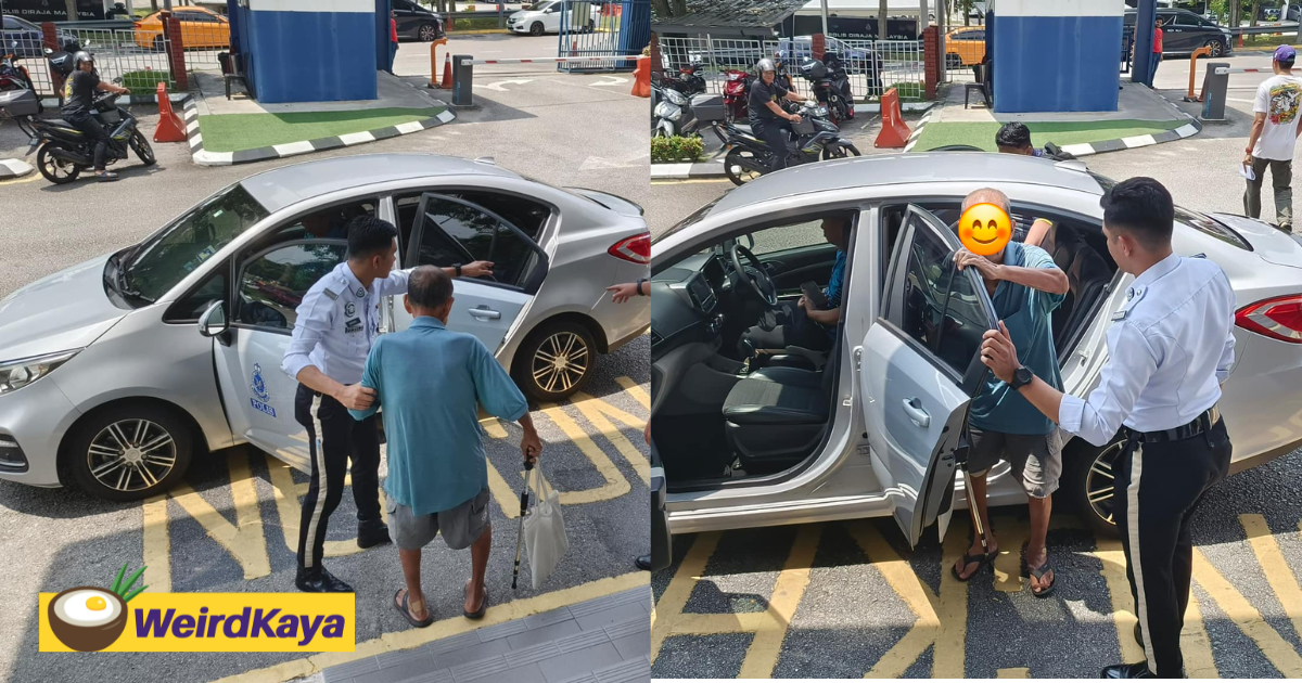M'sian police gives old man a ride as he didn't have money to go home after paying a summon | weirdkaya