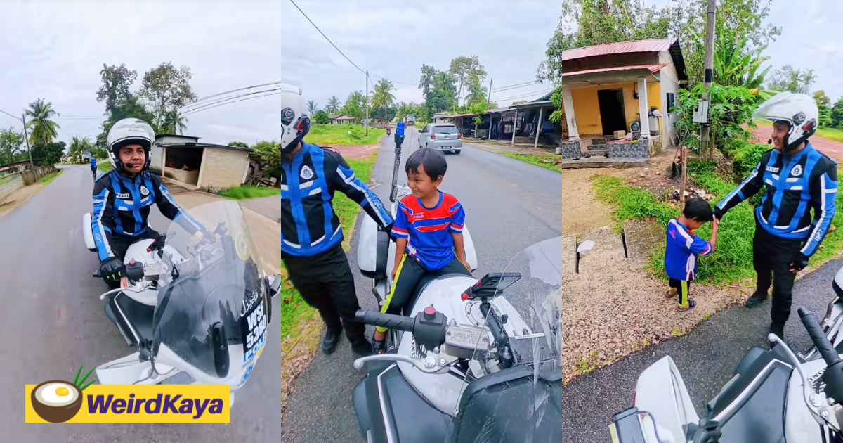 M’sian Police Officer Touched By 2 Boys Who Would Salute Each Time He Passed By Their Home