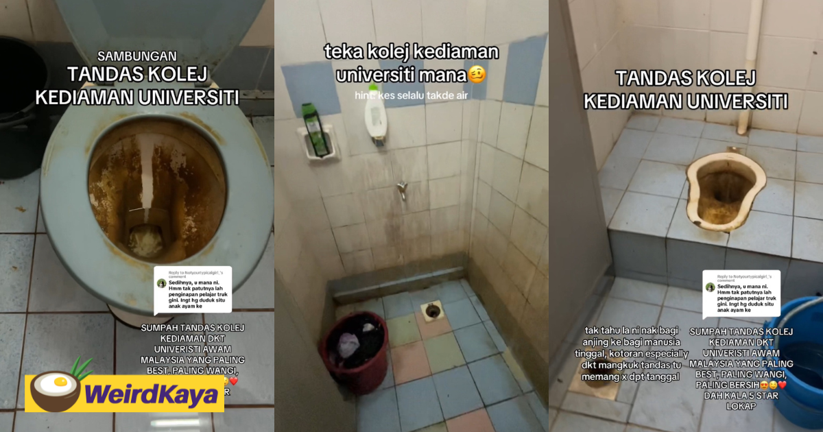 M'sian student exposes filthy condition of uni dormitory toilets in sabah | weirdkaya