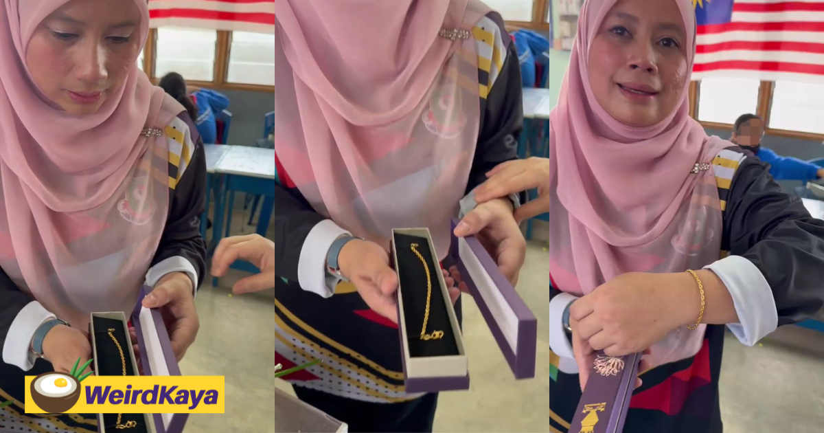 M'sian students gift their teacher gold bracelet as farewell present | weirdkaya