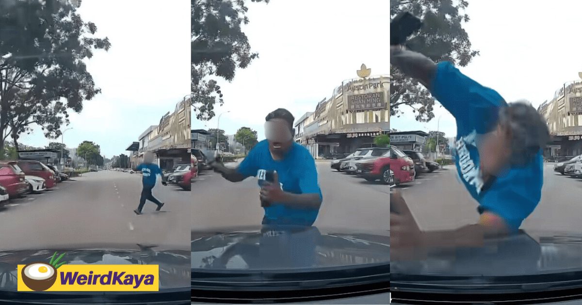 M'sian Woman Freaked Out After Man Launches Himself Onto Her Car Out Of Nowhere