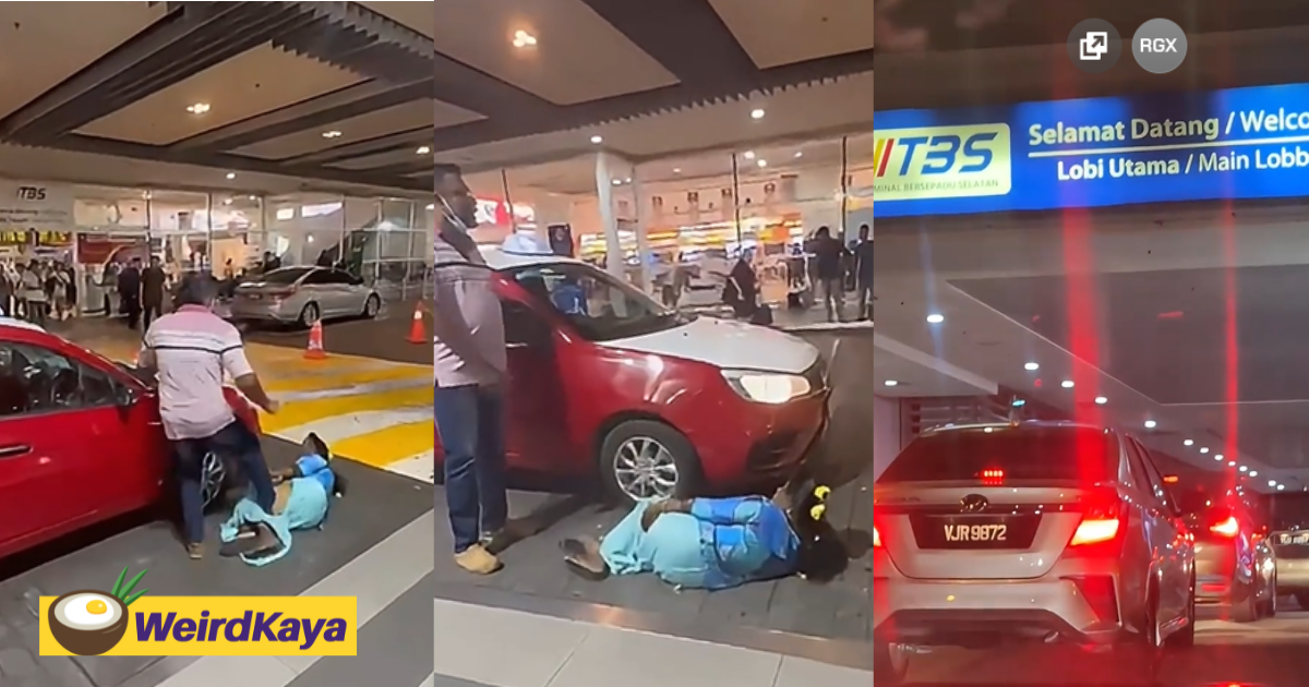 M'sian woman pretends to get hit by a taxi, refuses to leave even after getting kicked twice | weirdkaya