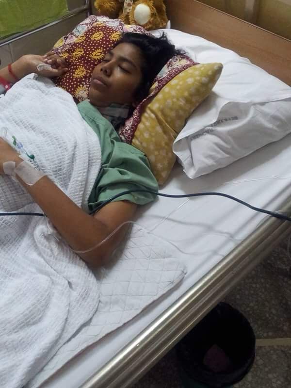 Msian woman receiving treatment at hospital