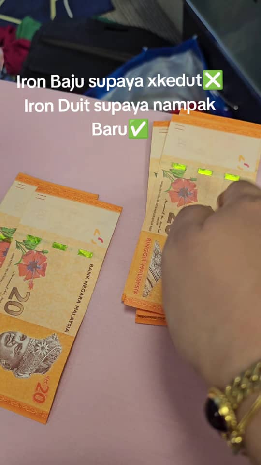 Msian woman showing rm20 notes