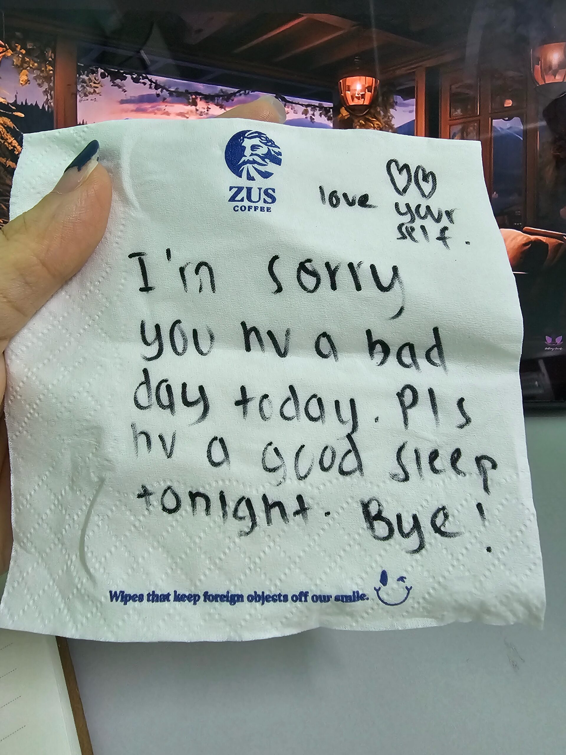 M'sian woman touched by heartwarming note from zus coffee staff who noticed she was sad 