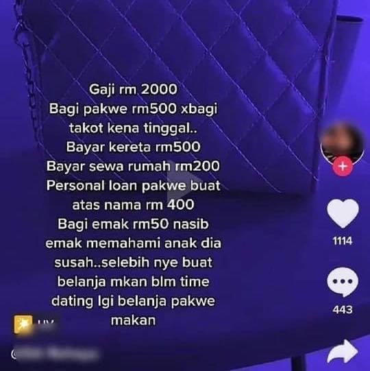 M'sian woman who earns rm2,000 a month gives her boyfriend rm500 every month so that he won't leave her