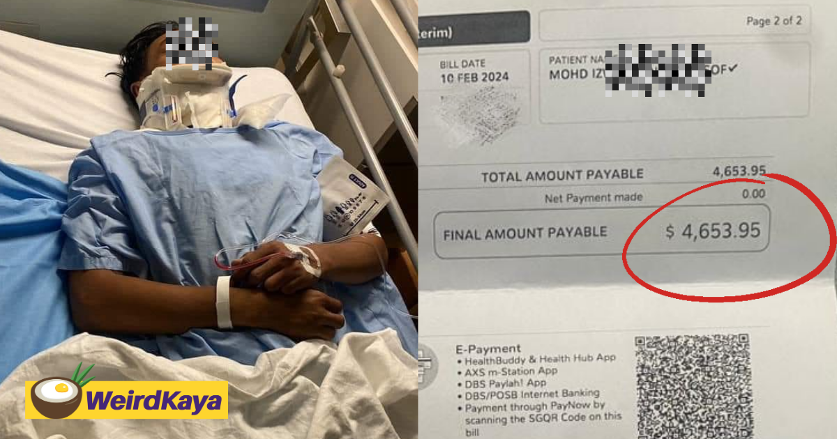 M'sian working in s'pore struggles to pay rm16k hospital bill after meeting an accident | weirdkaya