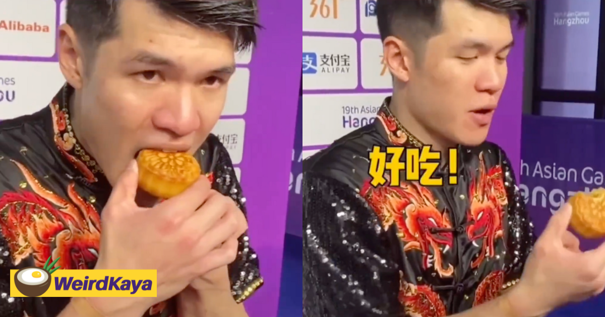 M'sian wushu athlete goes viral after eating mooncakes at hangzhou games, gets praised for his humble attitude  | weirdkaya