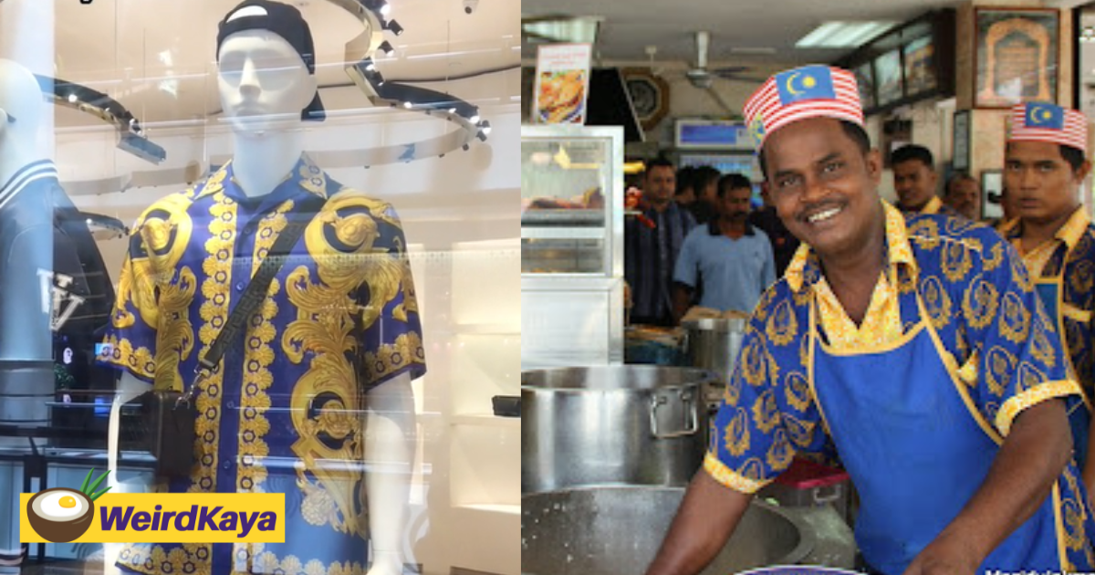 M'sians amused by rm5,500 versace shirt that resembles nasi kandar pelita’s uniform  | weirdkaya