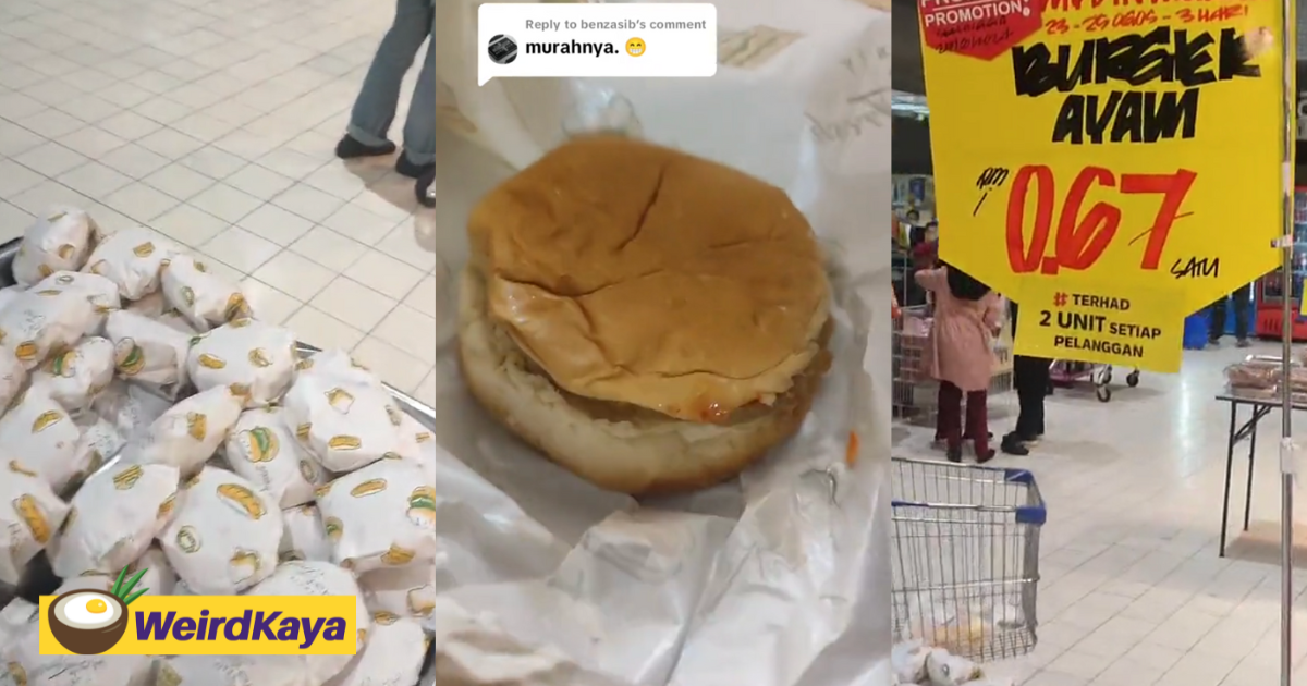 M'sians can't believe this chicken burger costs only 67 sen at local hypermarket | weirdkaya