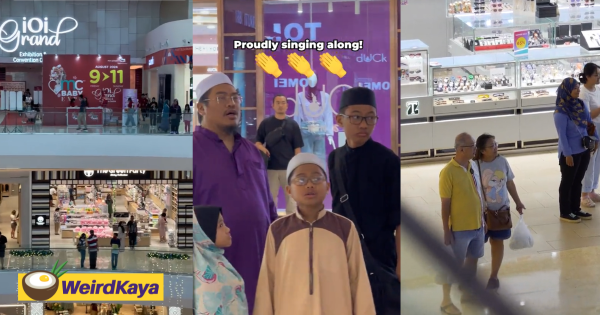 M'sians pay respect by standing up while 'negaraku' plays at ioi city mall | weirdkaya