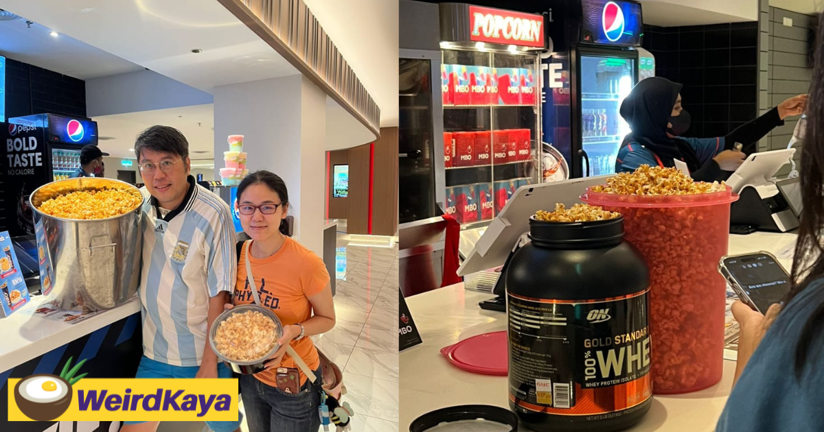 M'sians shows up at cinema's 'bring your own bucket' event with creative containers  | weirdkaya