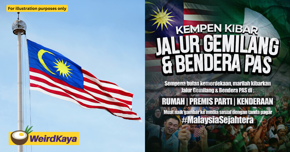 M'sians slam pas for asking m'sians to hang party flag next to jalur gemilang for merdeka | weirdkaya