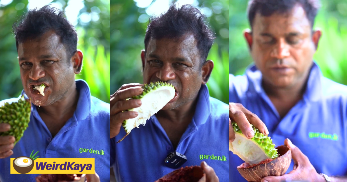 M'sians stunned by clip of man snacking on durian shell dipped in sambal | weirdkaya