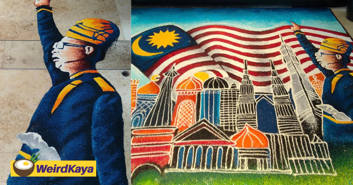 M'sians Wowed By Merdeka-Themed Kolam Made By Man Inside KL Hotel