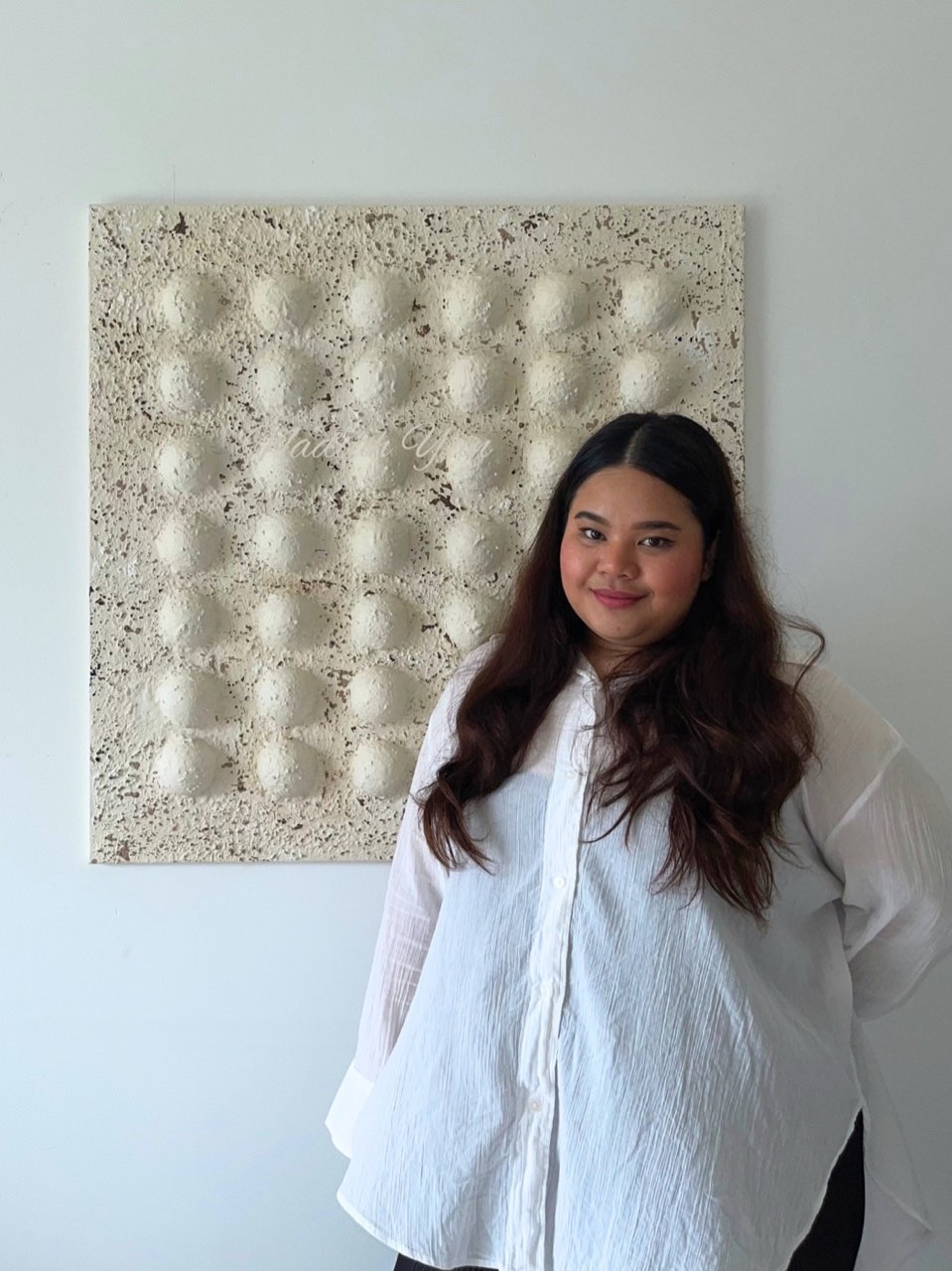 Nadiah yan with a different abstract painting of hers